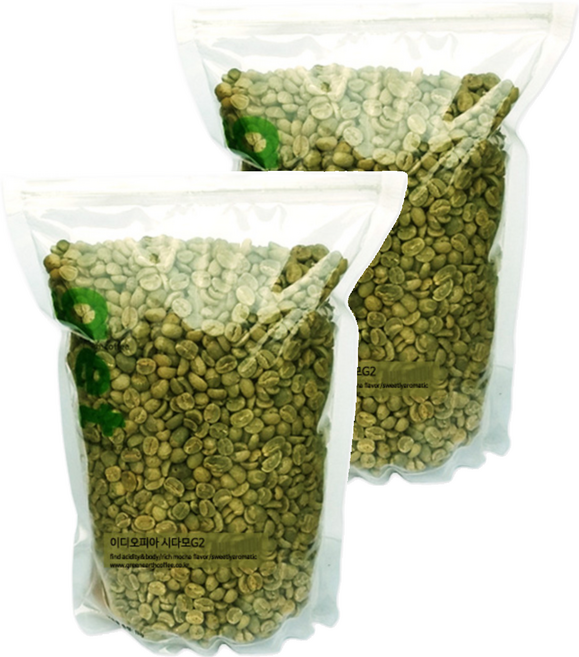 그린어쓰 이디오피아 시다모G2 생두, 500g, 2개