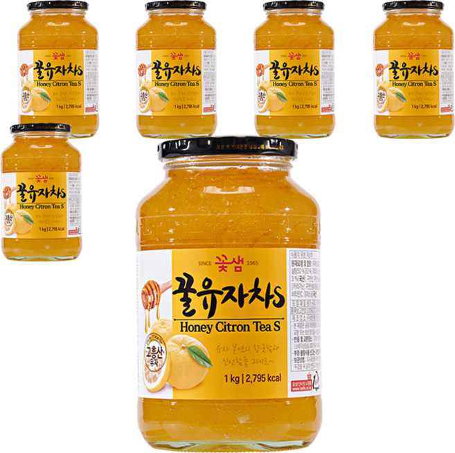 꽃샘 꿀유자차 S, 1kg, 1개입, 6개