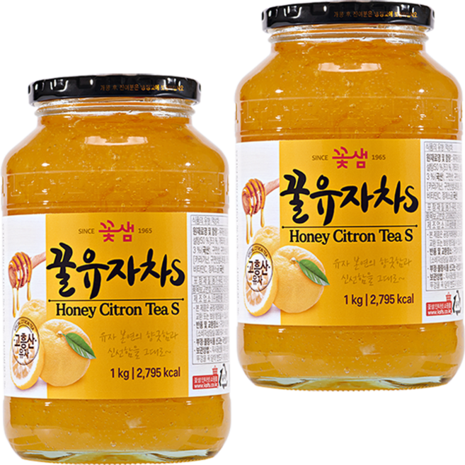 꽃샘 꿀유자차 S, 1kg, 1개입, 2개