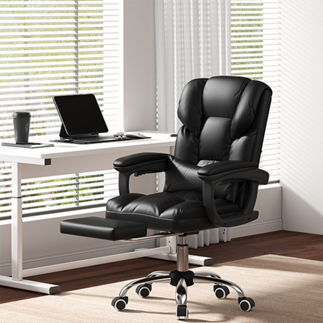 코멧 발받침이 있는 컴퓨터 중역의자, 블랙