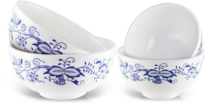 마쯔오카 쯔비벨무스터 공기 대접 4p 세트, 혼합색상, 공기 2p + 대접 2p, 1세트