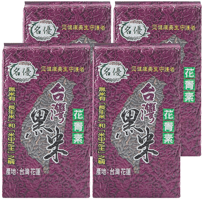 名優 花東黑糯糙米, 600g, 4包