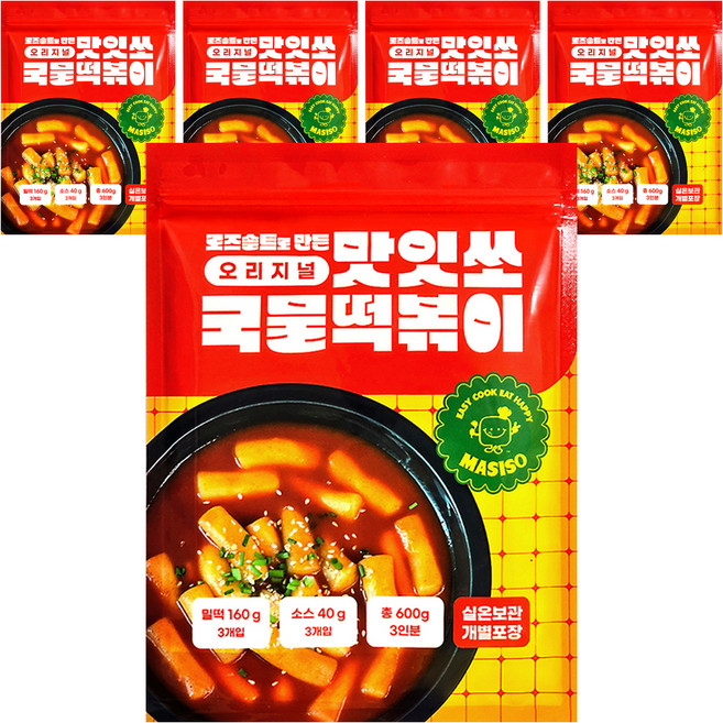 맛잇쏘 국물 떡볶이 오리지널 3인분, 600g, 5개