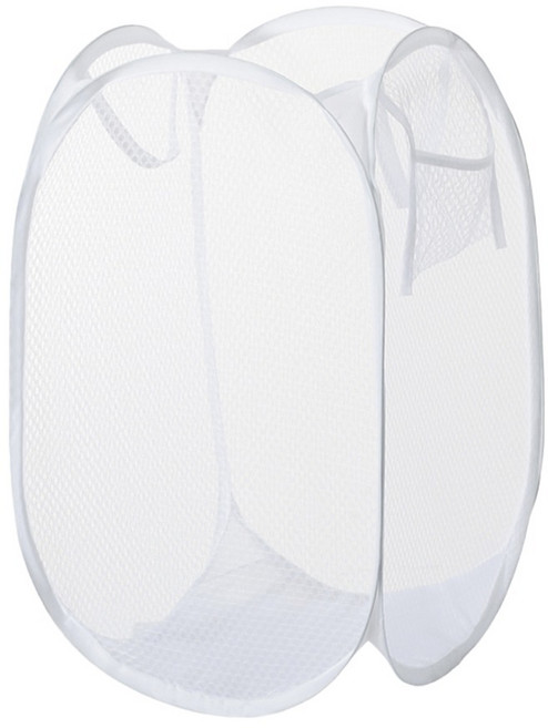 마노하 접이식 메쉬 빨래바구니, 화이트