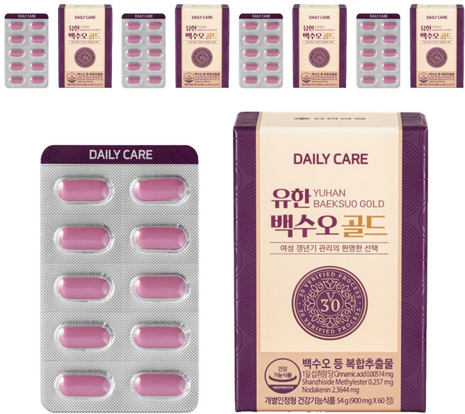 데일리케어 유한 백수오 골드, 60정, 5개