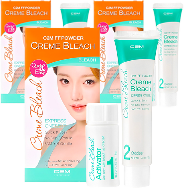 C2M 에프에프 파우더 크렘 브리치 탈색제, 55g, 3개