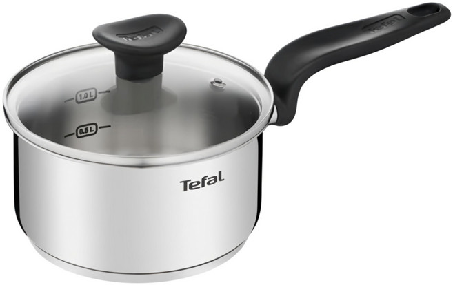 Tefal 特福 首選不鏽鋼系列單柄湯鍋 附鍋蓋, 16cm, 不鏽鋼, 1個