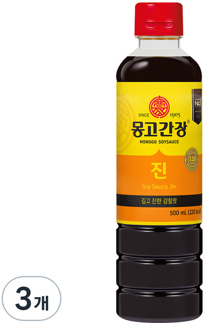 몽고간장 진, 500ml, 3개