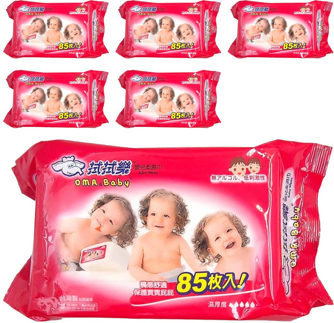 OMA&Baby 拭拭樂 嬰兒柔濕巾, 85張, 6包