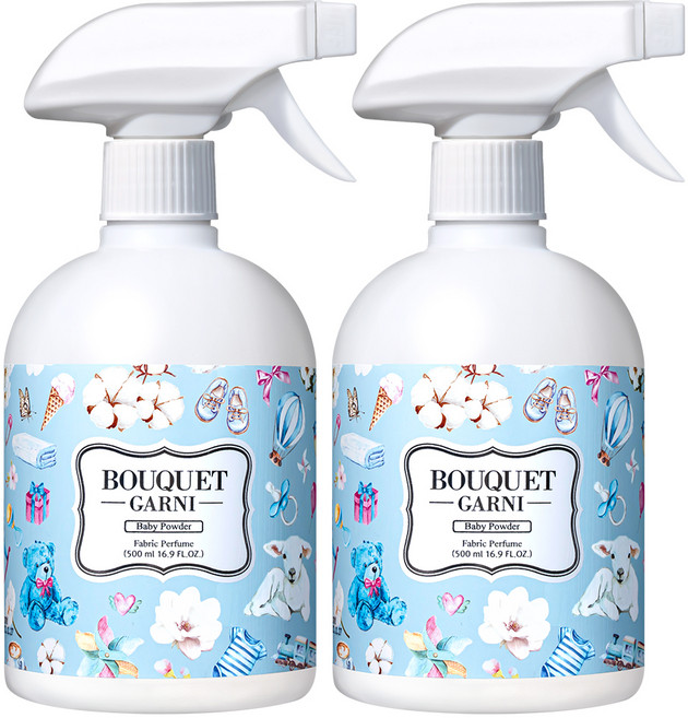 부케가르니 섬유탈취제 베이비파우더 본품, 500ml, 2개