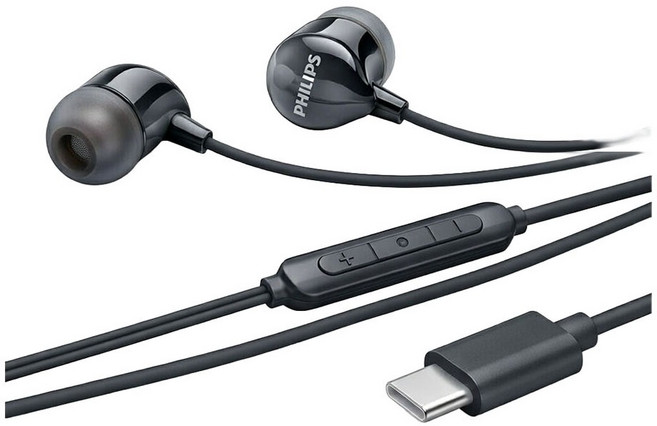 필립스 C타입 커널형 유선 10mm 드라이버 고음질 외부소음 갤럭시 아이폰 프로 맥스 완벽 직결 호환 이어폰 TAE2146 블랙