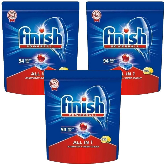 finish MUSE 洗碗機專用 紅球強效洗碗錠 94錠, 3包
