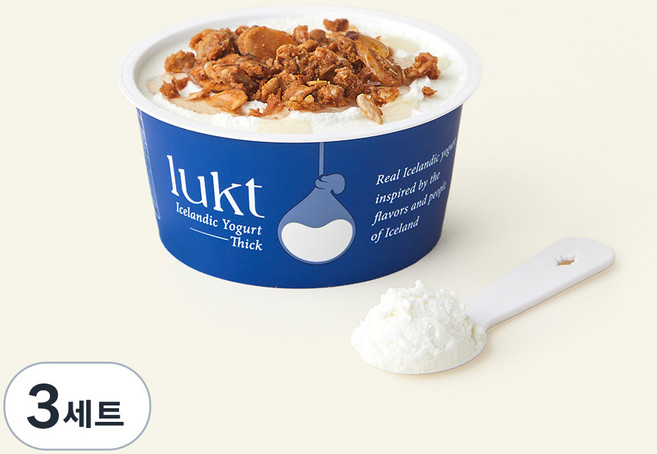 룩트 아이슬란딕 요거트 띠크 100g + 허니스틱 15g + 그래놀라 클러스터 25g, 140g, 3세트