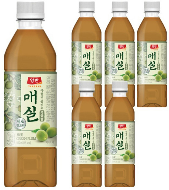 양반 매실 주스, 500ml, 6개