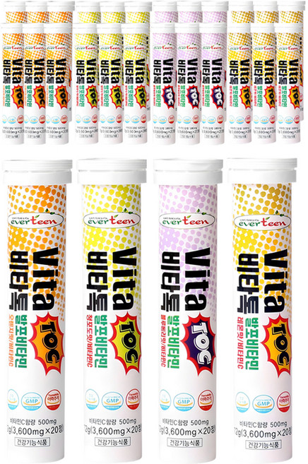 everteen Vita Toc維他命C發泡錠 4款組, 80錠, 7組