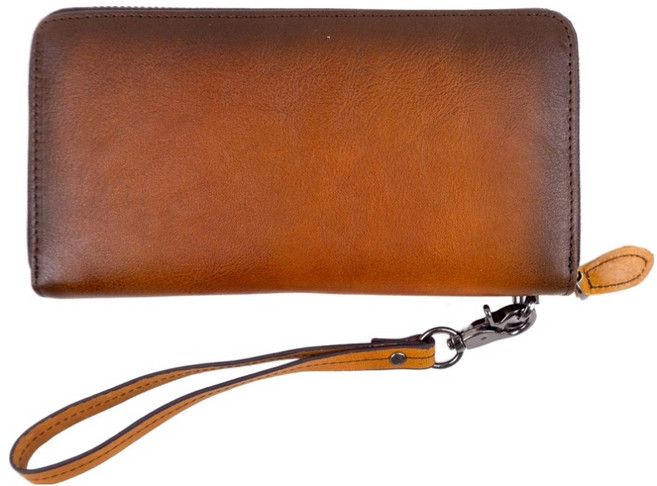 真皮頭層植鞣牛皮手工擦色男士皮夾 皮包 錢包 長夾 LH883