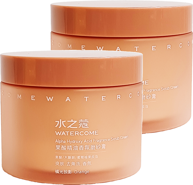 WATERCOME 水之蔻 果酸精油香氛磨砂膏 溫和去角質, 200g, 2罐