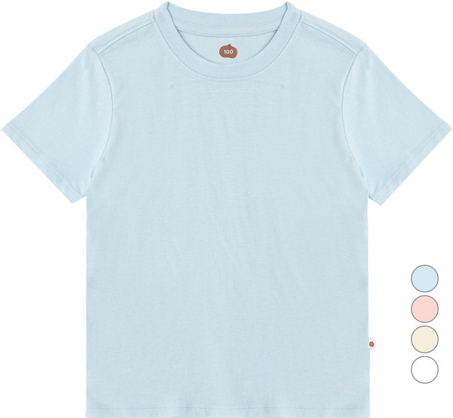 점핑칙피 유아동 베이직 반팔 솔리드 티셔츠