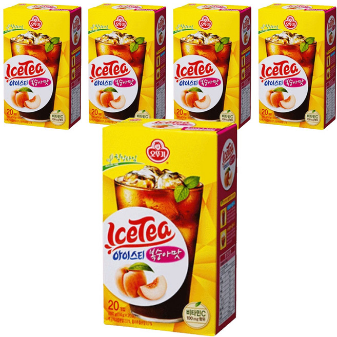 오뚜기 아이스티 복숭아맛, 14g, 20개입, 5개
