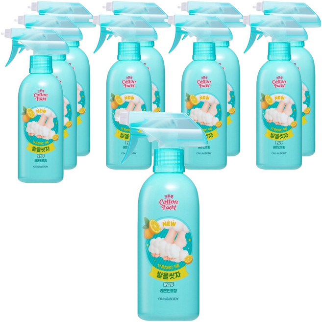 온더바디 코튼풋 발을씻자 풋샴푸 레몬민트향, 1개입, 10개, 385ml