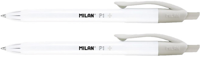 MILAN P1 工業級銀離子抗菌原子筆 嚴選德國油墨筆芯 1.0mm, 黑色, 2支
