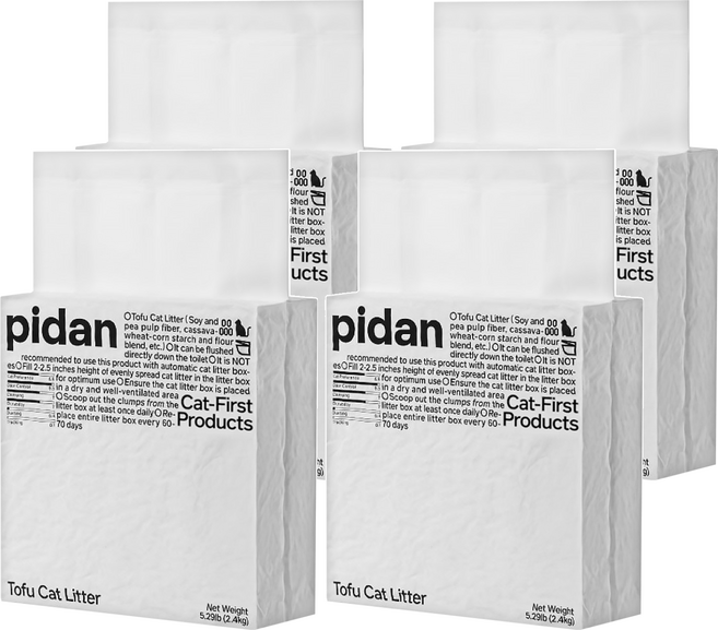 pidan 寵物貓砂 豆腐混合貓砂, 原味, 2.4kg, 4包