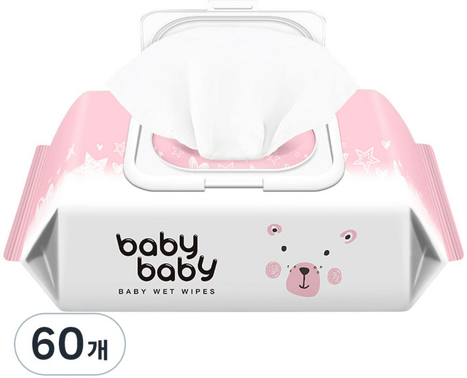 지앤티클린 베이비베이비 트윙클 아기물티슈 리필형 43gsm, 43g, 120매, 60개