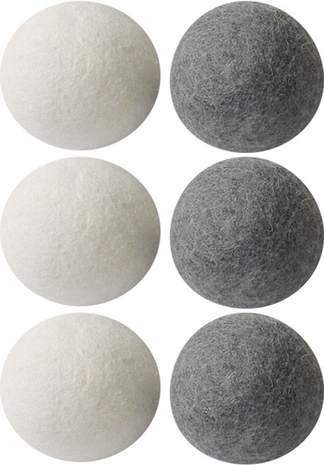 Mont-Noble 羊毛烘衣球, 1組, 白色+灰色