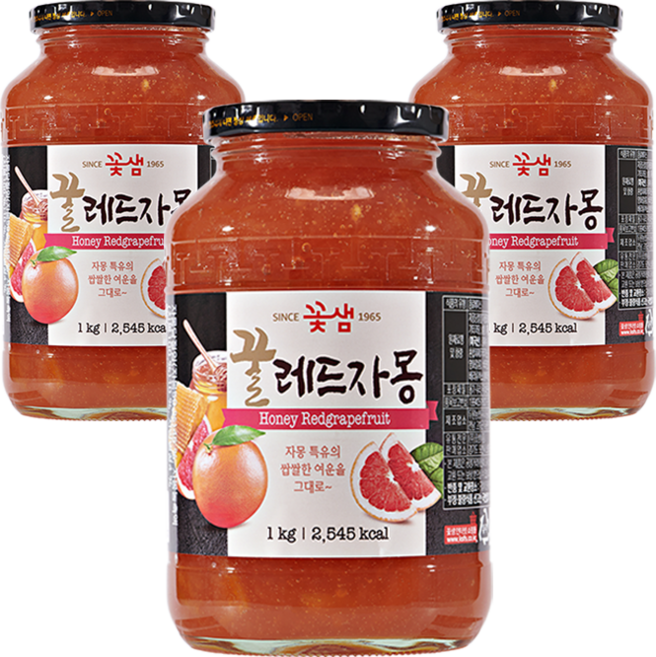 꽃샘 꿀 레드자몽, 1kg, 3개