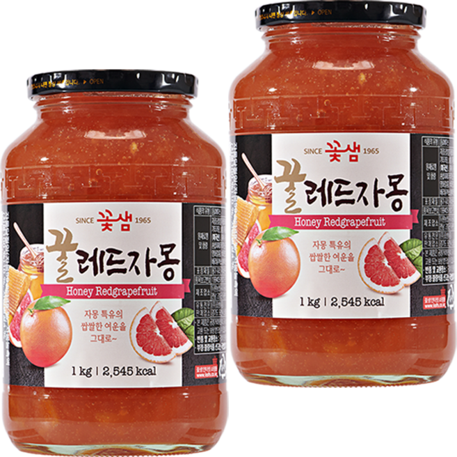 꽃샘 꿀 레드자몽, 1kg, 2개