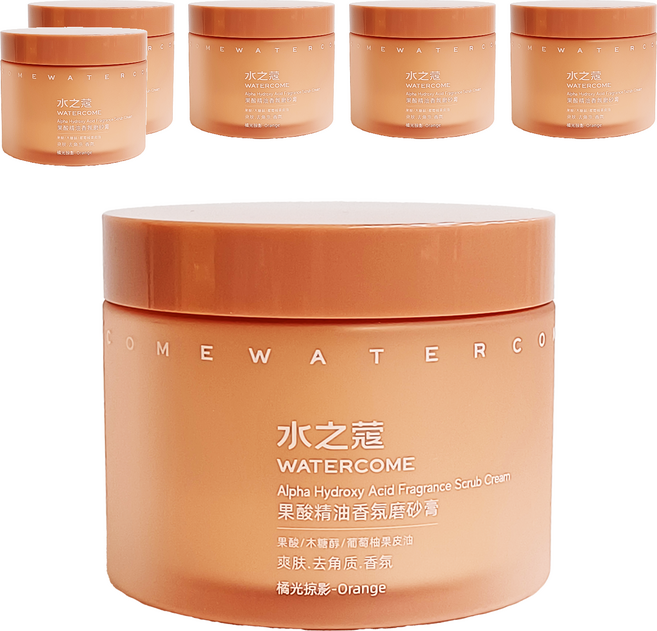 WATERCOME 水之蔻 果酸精油香氛磨砂膏 溫和去角質, 200g, 6罐