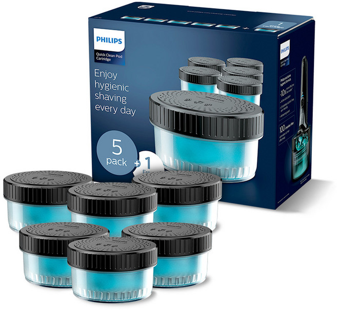 필립스 무선 클렌징 팟 세척 카트리지 세정액 6개입, CC16/51, 1개