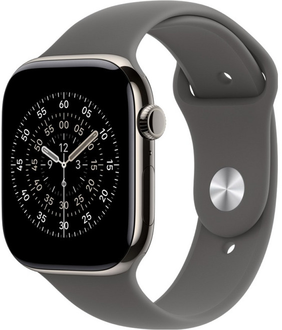 Apple 2025 Apple Watch S11 原色鈦金屬 + S/M灰石色運動型錶帶, 42mm, 灰石色, GPS + 行動網路