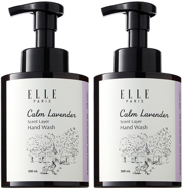 엘르 퍼퓸 버블 핸드워시 라벤더머스크, 2개, 500ml