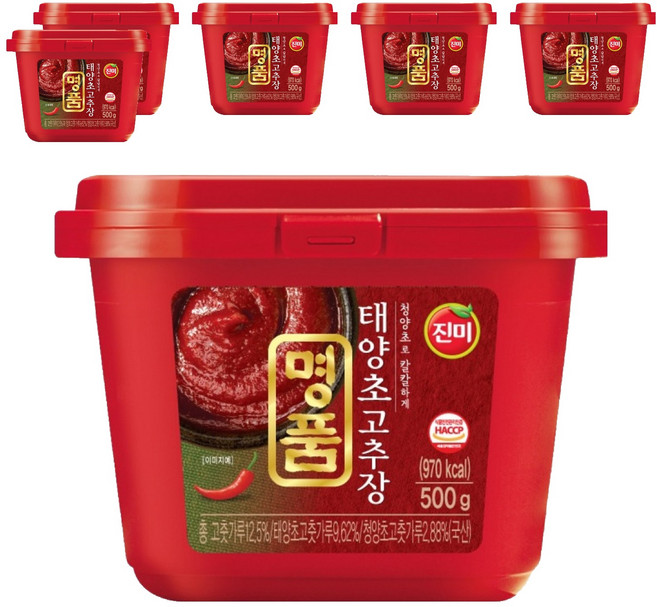 진미 명품 태양초 고추장, 500g, 6개