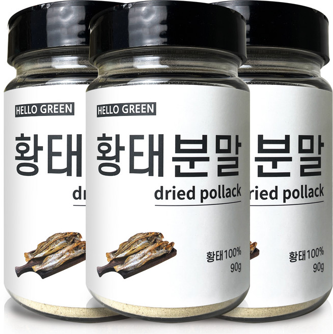 헬로우그린 황태 가루 통, 90g, 3개