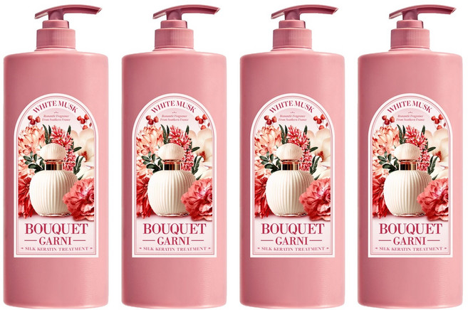 부케가르니 실크 케라틴 트리트먼트 화이트머스크, 1.5L, 4개