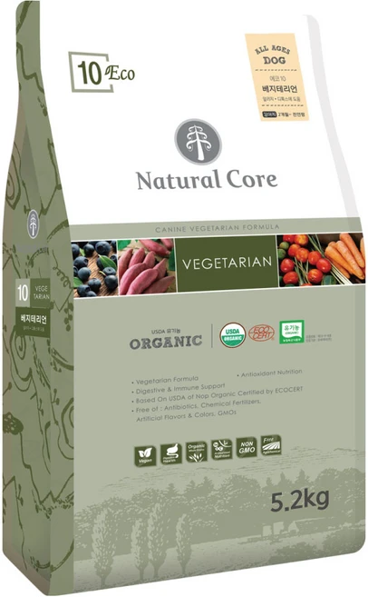 네츄럴코어 전연령 강아지 에코10 건식사료, 채소, 5.2kg, 1개 - 쿠팡