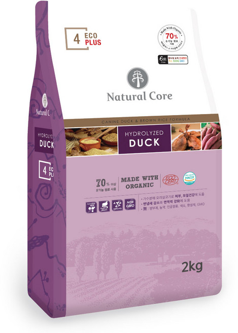 네츄럴코어 전연령 강아지 에코플러스4 건식사료, 오리, 2kg, 1개