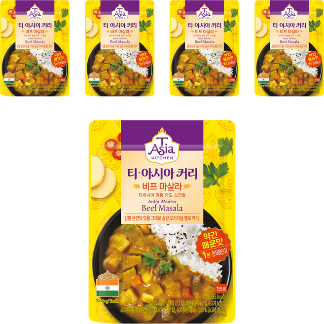 TAsia KITCHEN 牛肉瑪莎拉咖哩調理包, 170g, 5包
