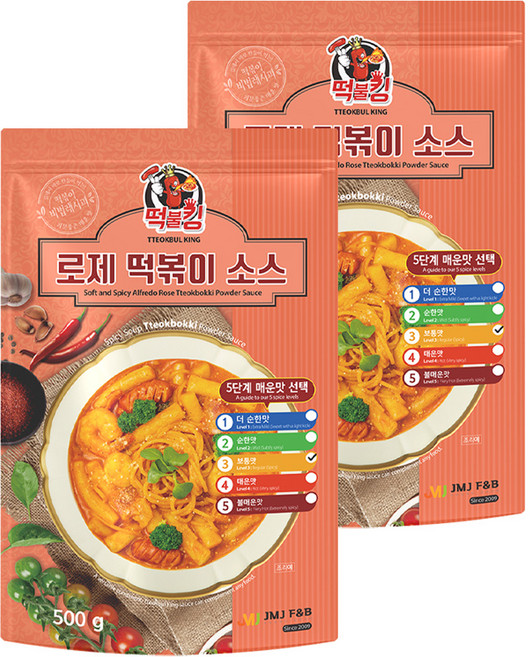 떡불킹 로제 떡볶이 소스 보통맛, 500g, 2개
