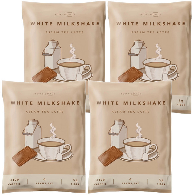 BODY GOALS 白奶昔 紅茶拿鐵, 30g, 4包