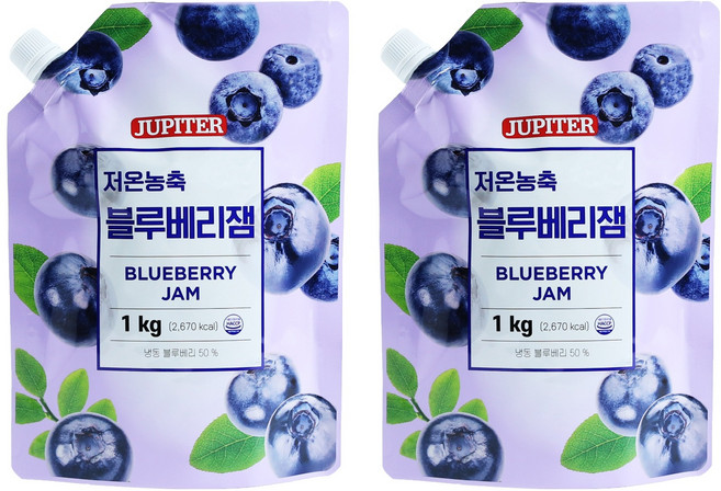 저온농축 블루베리잼, 1kg, 2개