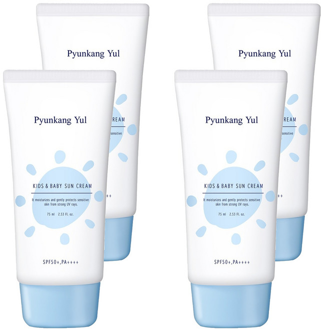 편강율 키즈 앤 베이비 촉촉 선크림 SPF50+ PA++++, 75ml, 4개