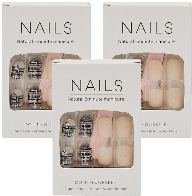 Paula's Nail 寶拉美甲 星月蝴蝶寶石美甲 美甲貼片 24片裝, AP69016, 3盒