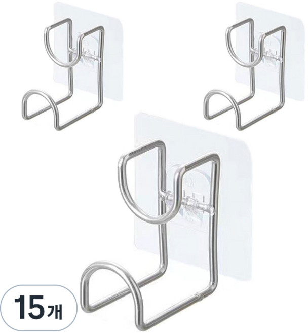 리빙홈디테일 홈 다용도 세면대 접착 걸이, 투명, 15개