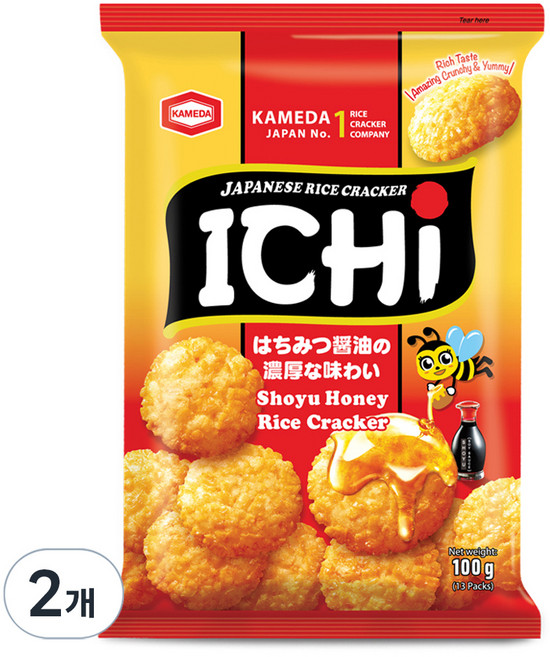 카메다 이치 쌀과자 소유허니, 100g, 2개