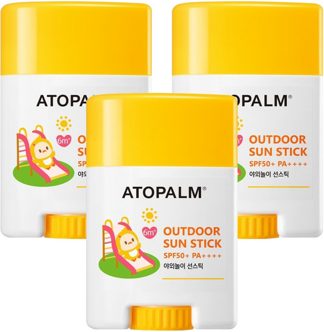 아토팜 유아용 야외놀이 선스틱 SPF50+ PA++++, 21g, 3개