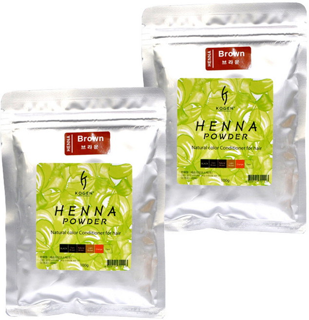 Kogen 海娜粉染髮劑 100g, 棕色, 2個