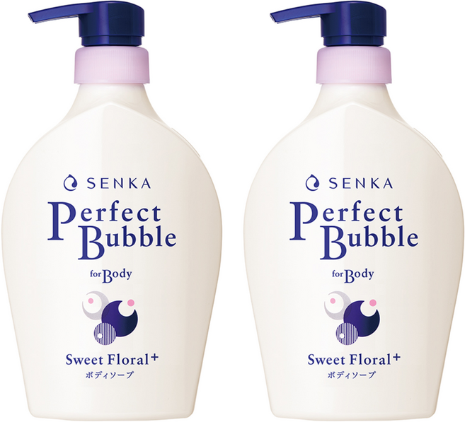 센카 퍼펙트 버블 포 바디 클렌저 스위트 플로럴, 500ml, 2개